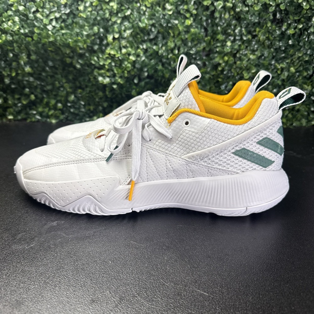 Adidas Dame Certified Sneakers Men's Size 11 HQ3885 White Dark Green Gold Shoes